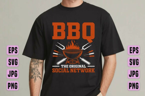 BBQ Social Network SVG File: A Bold Graphic for T-Shirt Designs