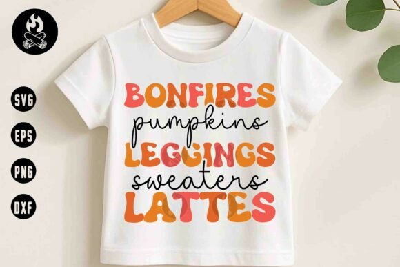 Bonfires Pumpkins Leggings Lattes SVG: Graphics for T-Shirt Designs