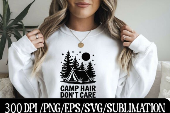Camping Tent Pine Trees Silhouette Graphics for T-Shirt Designs