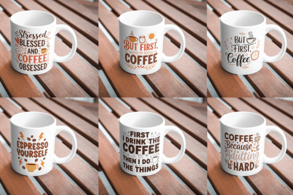Cute Coffee SVG Bundle for T-Shirt Graphics