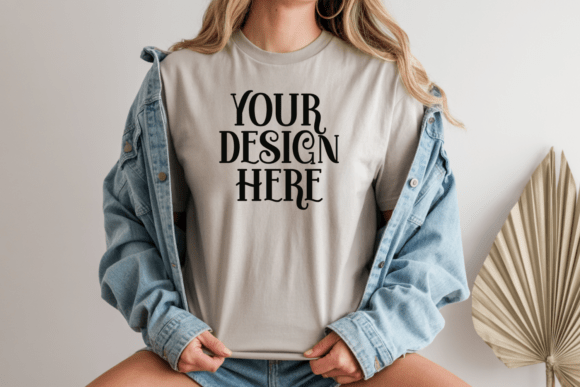 Gildan 5000 Ash Tshirt Mockup