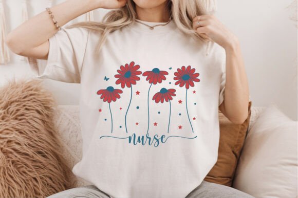 Nurse 4th of July Floral SVG for Festive Branding