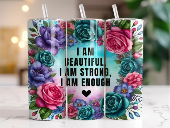 Positive Affirmation Quote Tumbler Wrap Graphics
